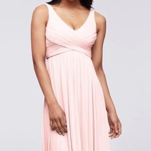 long mesh dress with cowl back detail